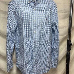 Vineyard Vines Blue and White Plaid Men's Shirt